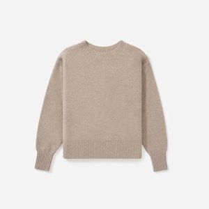 Everlane ReCashmere Stroopwafel Crew Sweater in size XS, tan color